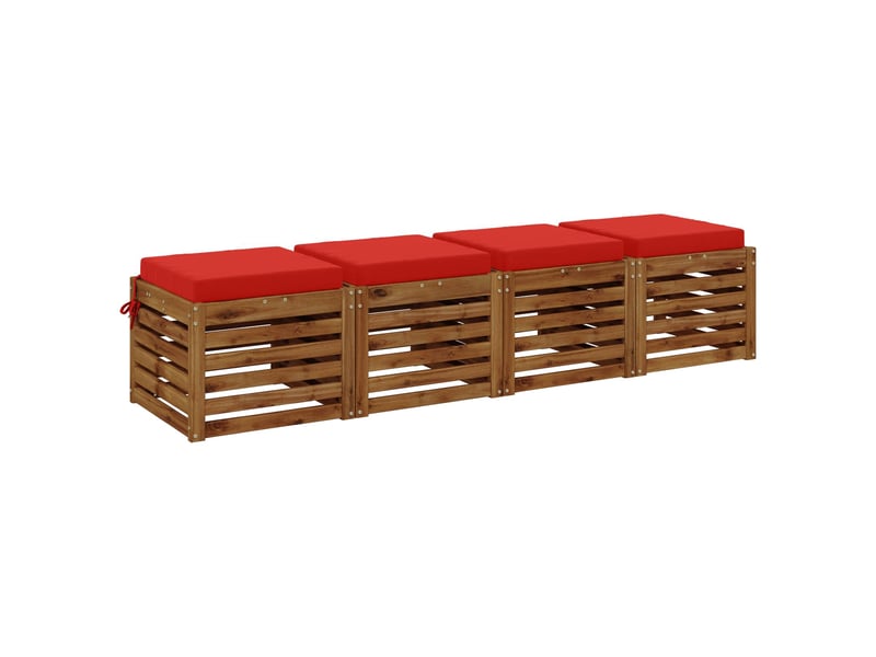  Lot de 4 coussins de siège, coussins d'assise soest 100 % polyester rouge cf60507  - Conforama C