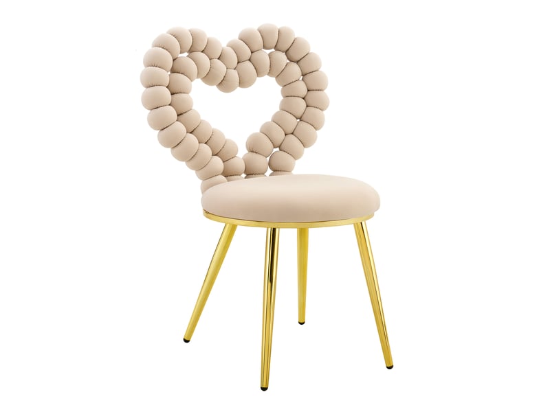  Lot de 2 chaises de salle à manger,44x54x81 cm,velours,beige clair  - Conforama A