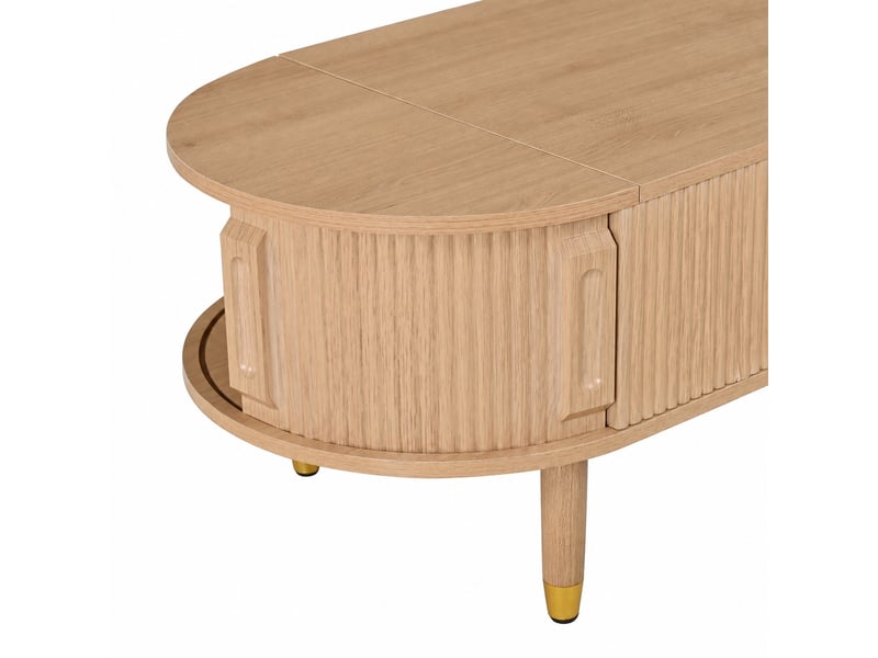  Table basse ovale relevable en mdf avec rangement, 110 x 48 x 57 cm  - Conforama E
