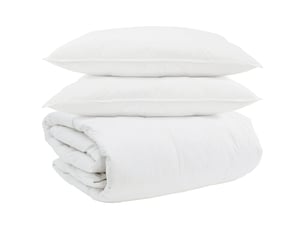 Ensemble de duvet avec oreiller 3 pièces - couette blanc plume de canard