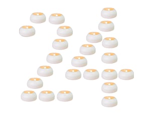 24 bougies led flottantes étanches sans flamme, lumière blanc chaud vacillante, bougies chauffe-plat pour piscine, mariage et spa