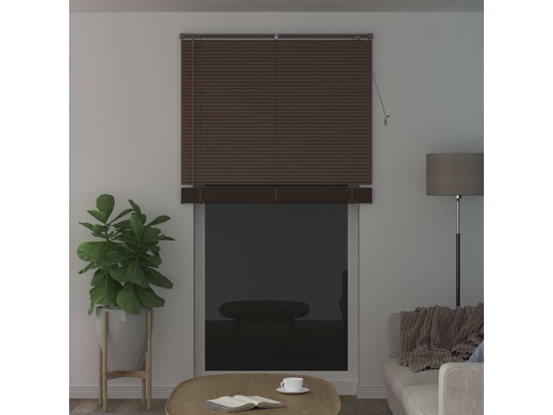 Store vénitien, store de fenêtre marron foncé avec motif 213 x 120 cm 25 mm pvc cf48035 - Conforama C