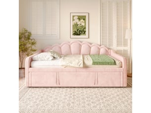Lit gigogne 90x200 cm <strong>OXEZA</strong> <strong></strong> coloris rose