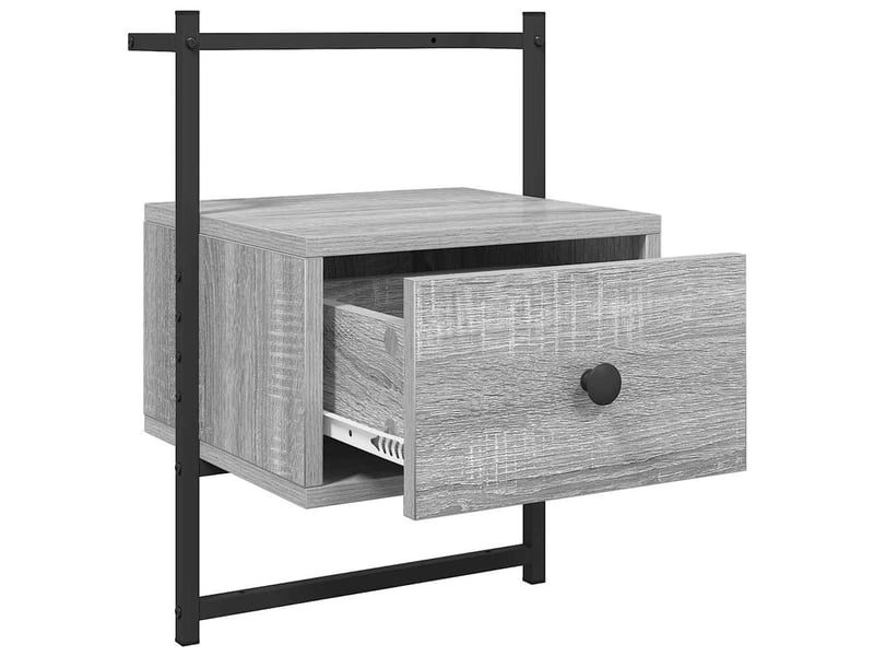  Table de chevet - cabinet de chevet - table de nuit murale sonoma gris 35x30x51cm bois d'ingénierie  - Conforama D