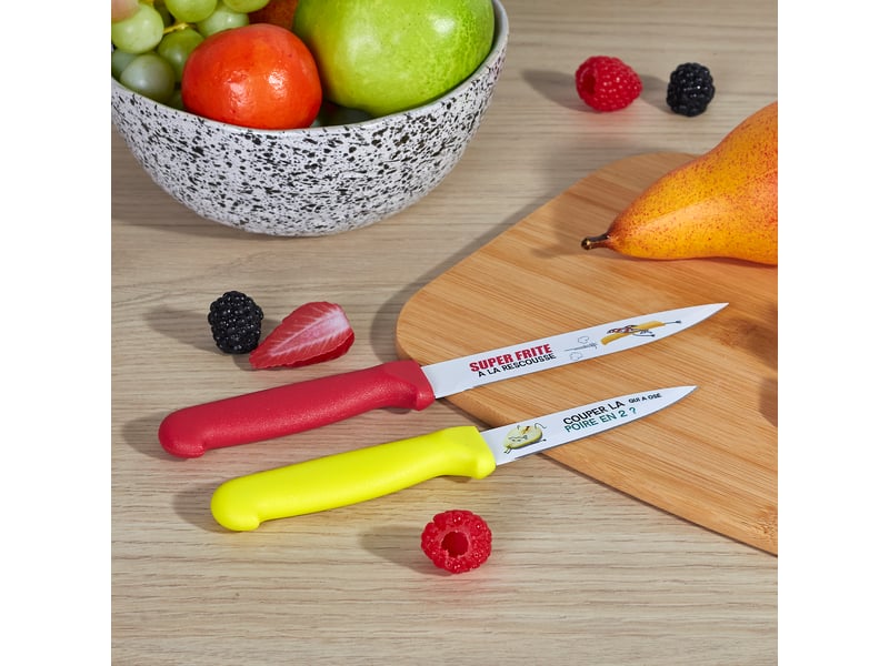  Couteau - cook concept - office et universel - inox - ludique - rouge et vert  - Conforama C