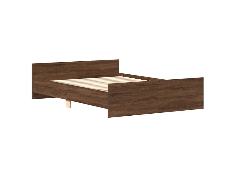  Lit double- lit adulte -  cadre de lit sans matelas chêne marron 135x190 cm  - Conforama B