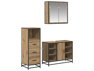 Ensemble de mobilier de salle de bain 3 pc chêne artisanal cf64304
