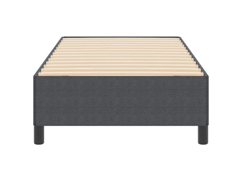 Lit simple- lit adulte - lit à lattes gris foncé 100 x 200 cm tissu en velours côtelé - Conforama D