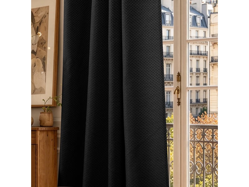  Lot de 2 rideaux à œillets 140 x 240 cm victoria fils teints jacquard  - Conforama E