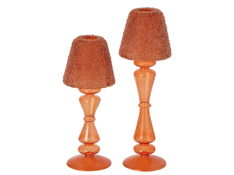 Photophore lampe en verre silje 26cm orange  - Conforama C