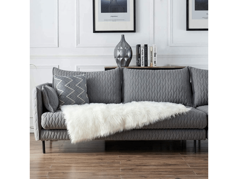  (60x90cm, blanc)cozy sensation comme véritable laine tapis en fourrure synthétique, man-made luxe laine tapis de canapé coussin ISG001302 - Conforama C