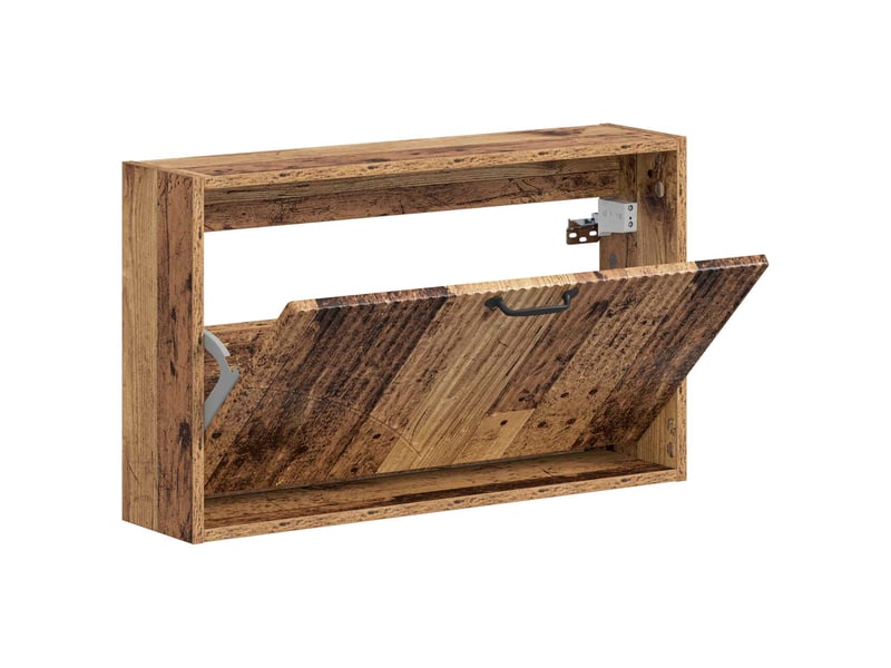  Meuble à chaussures mural, armoire à chaussures hoorn 71x17x43 cm bois ancien  - Conforama C