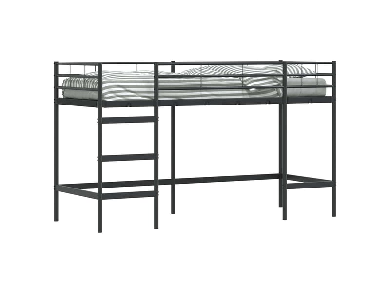 Lit mezzanine pour enfants - lit jeune noir 90 x 190 cm acier  - Conforama A