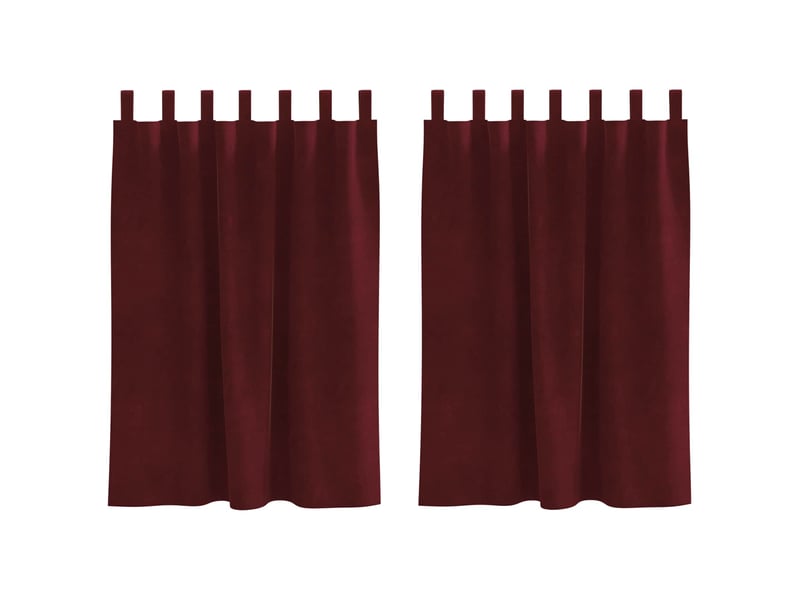  Lot de 2 rideaux, rideaux de fenêtre bordeaux 140 x 140 cm velours cf44002  - Conforama A