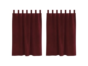 Lot de 2 rideaux, rideaux de fenêtre bordeaux 140 x 140 cm velours cf44002