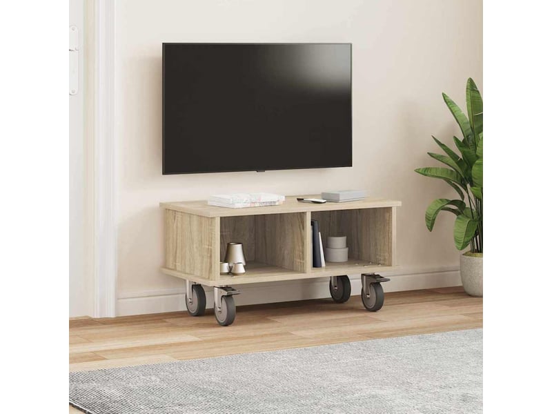  Meuble tv - banc tv - meuble de rangement 68,5 x 35 x 35 cm chêne sonoma bois d'ingénierie  - Conforama D