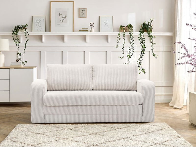  Bobochic canapé droit convertible déplimousse come velours côtelé beige COME - Conforama D
