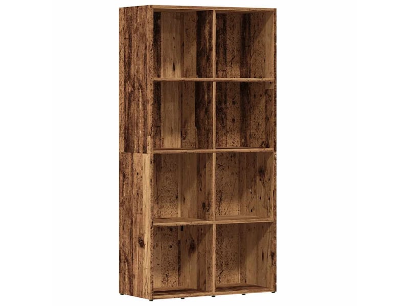  Bibliothèque, meuble de rangement salon vieux bois 66x30x130 cm bois d'ingénierie  - Conforama A