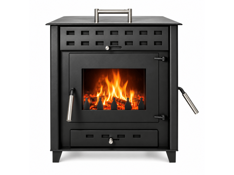  Poêle à bois avec four hugo 9 kw - noir  - Conforama A