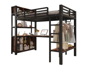 Lit mezzanine 90x200 cm BEAOK coloris noir