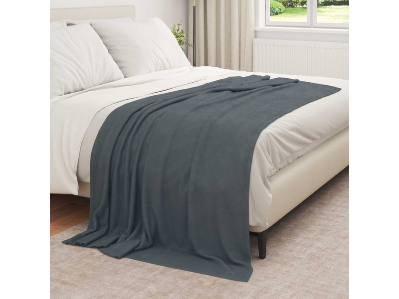 Plaid canapé gris foncé 210x140 cm 0.41 kg polaire - Conforama C