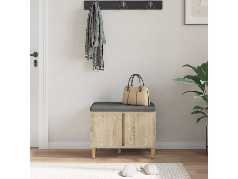 Banc d'entrée, banc interieur avec coussin chêne sonoma 60x38x46 cm shl16061  - Conforama D