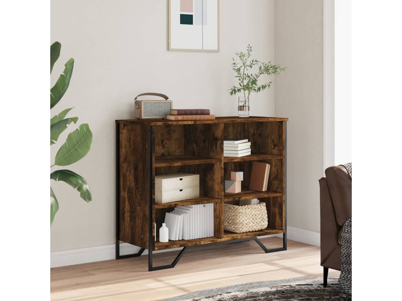  Buffet - bahut - meuble de rangement chêne fumé 91x35,5x74,5 cm bois d'ingénierie  - Conforama C