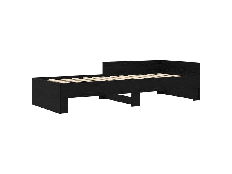  Lit simple- lit adulte -  cadre de lit avec tête de lit chêne noir 80 x 200 cm  - Conforama B