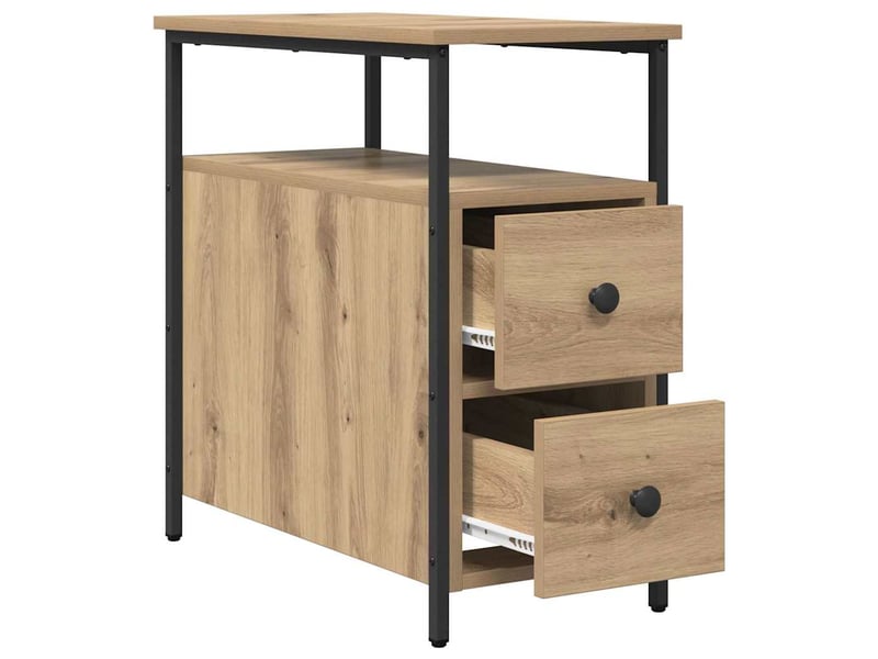  Table de chevet - cabinet de chevet - table de nuit chêne artisanal 30 x 60 x 60 cm  - Conforama D