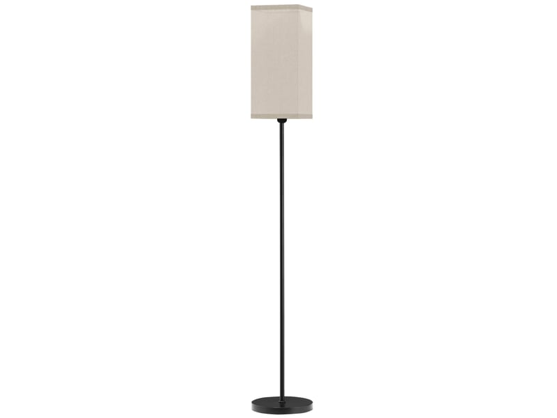  Lampadaire sur pied salon lampe salon sur pied avec abat-jour beige effet lin interrupteur à pied  noir 25 x 161,5 cm  - Conforama B