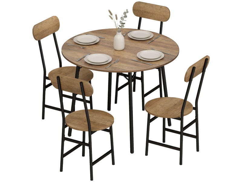  Ensemble table et chaises de style industriel 5 pièces pour 4 personnes  - Conforama B