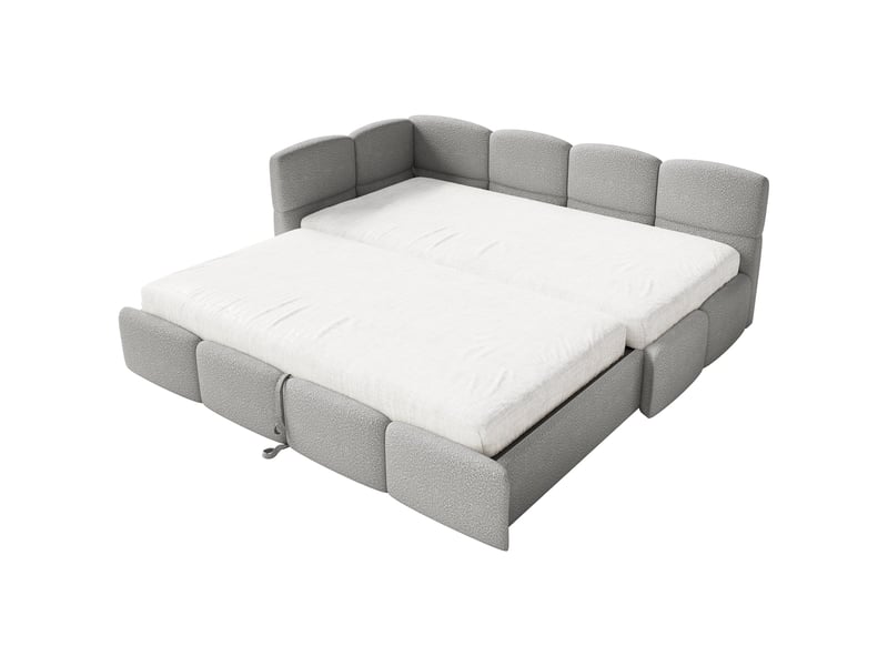 Selsey cloudy - lit rembourré - 170x185 cm - bouclé gris - côté gauche Cloudy - Conforama D