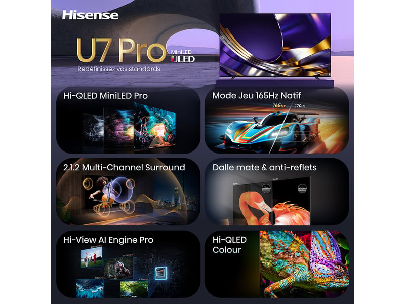  100u7spro - 100 '' u7s pro | uled miniled smart tv 4k 165 hz  - Conforama D