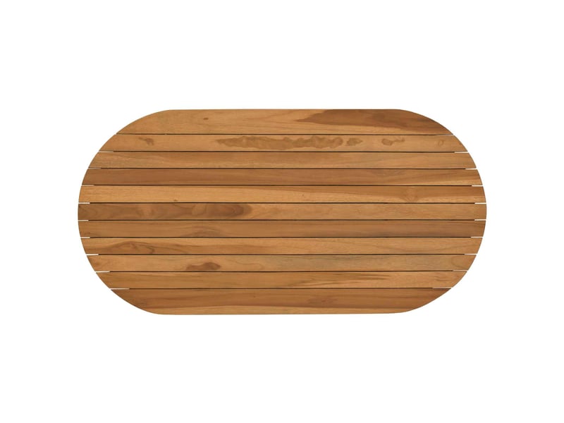  Vidaxl plateau de table 90 x 45 x 3,5 cm ovale bois de teck massif  - Conforama A