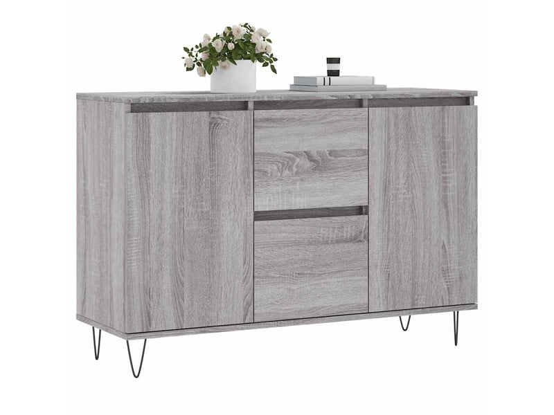  Buffet - bahut - meuble de rangement sonoma gris 101,5x35x70 cm bois d'ingénierie  - Conforama C
