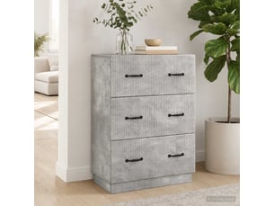 Armoire de rangement bureau, armoire à tiroirs gris béton 66 x 34,5 x 87 cm
