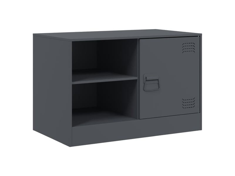  Meuble tv - banc tv - meuble de rangement anthracite 67x39x44 cm acier  - Conforama A