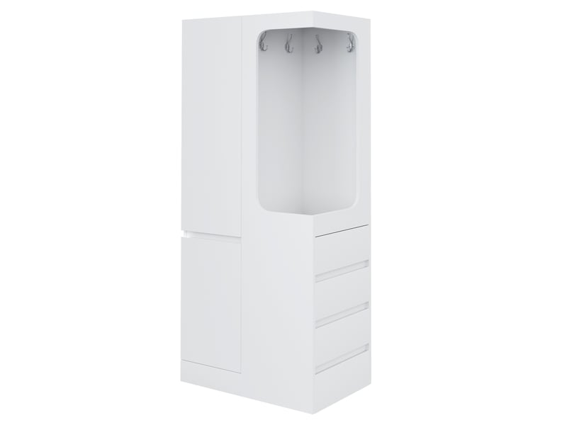  Armoire penderie 1 porte avec 4 tiroirs 70 x 40 x 170 cm LDB00431AAK - Conforama B