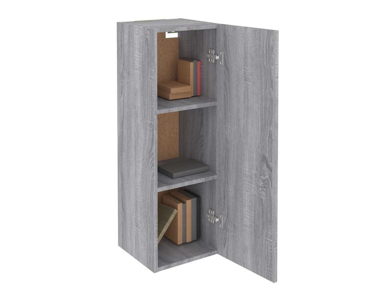  Lot de 2 meuble tv bas salon sonoma gris 30,5x30x90 cm bois d'ingénierie  - Conforama D