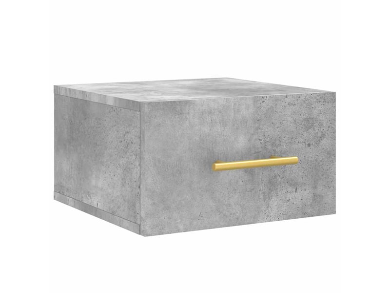  Lot de 2 table de chevet murales, table d'appoint gris béton 35x35x20 cm shl4266  - Conforama E