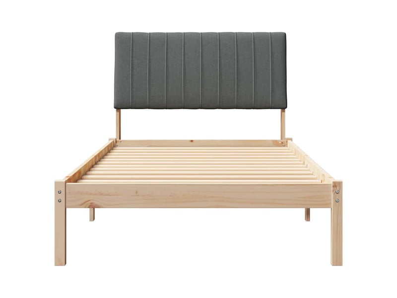  Lit simple- lit adulte -  cadre de lit avec tête de lit marron 100 x 200 cm pin massif  - Conforama D