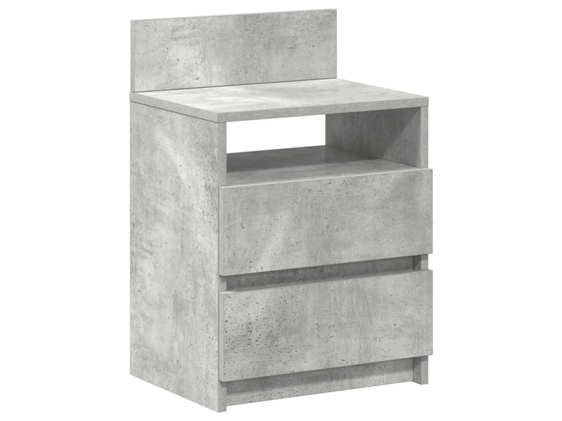  Tables de chevet - cabinet de chevet - table de nuit (lot de 2) avec 2 tiroirs gris béton 40 x 33 x 60 cm  - Conforama E