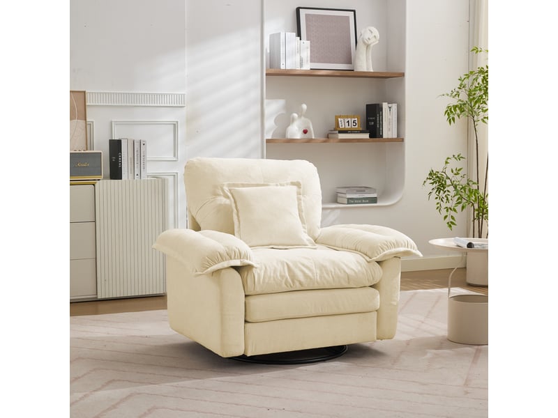  Fauteuil pivotant 360° chenille xxl avec coussin lombaire – salon, bureau, chambre  - Conforama B