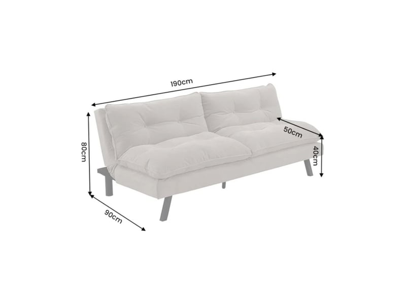  Canapé convertible azena 3 places en tissu chenille – beige et noir – 190 x 80 x 90 cm  - Conforama C