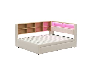 Lit banquette 140x200 cm coloris gris