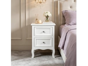 Table de chevet 40 x 30 x 60 cm – blanc – 2 tiroirs, plateau pratique et rangement compact au style moderne