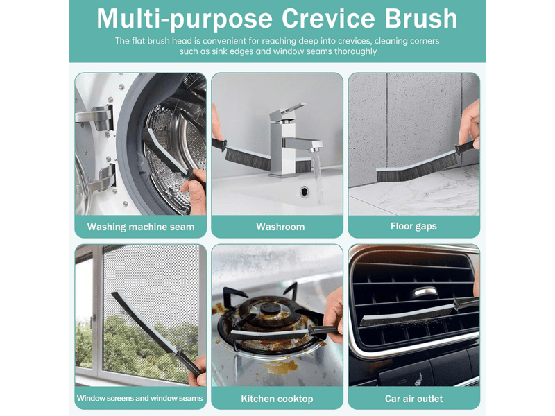  Brosse de nettoyage pour les recoins, pour salles de bains, cuisines, fenêtres carrelées, etc., ensemble de 3 pièces.  - Conforama C