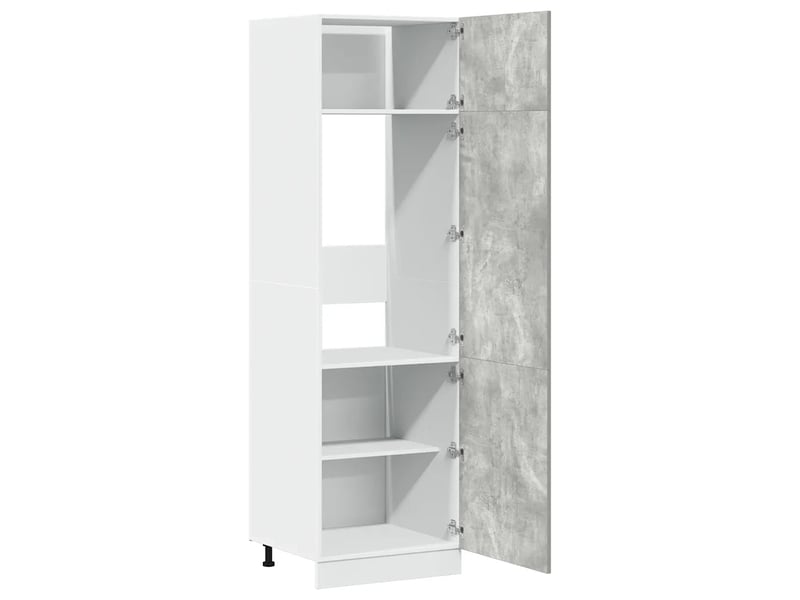  Armoire réfrigérée grand espace de rangement 60 x 57 x 207 cm en bois d'ingénierie gris béton 02_0050766  - Conforama C