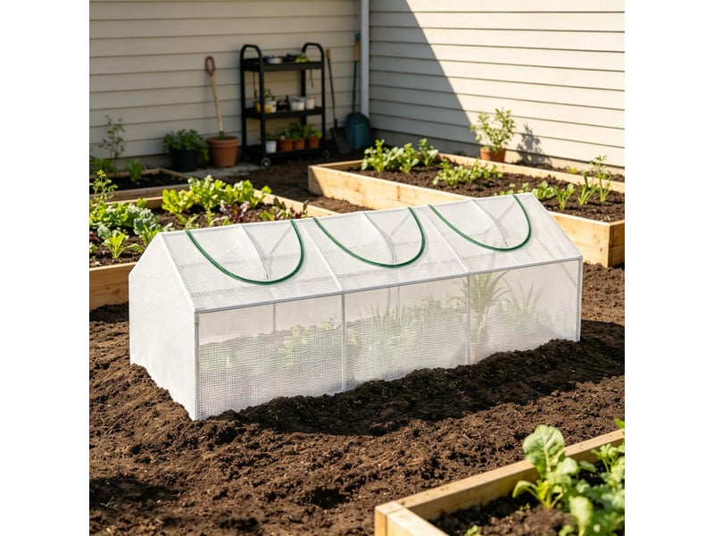 Serre de jardin robuste, abri plantes modulaire, protection vent et intempéries, compact - Conforama B