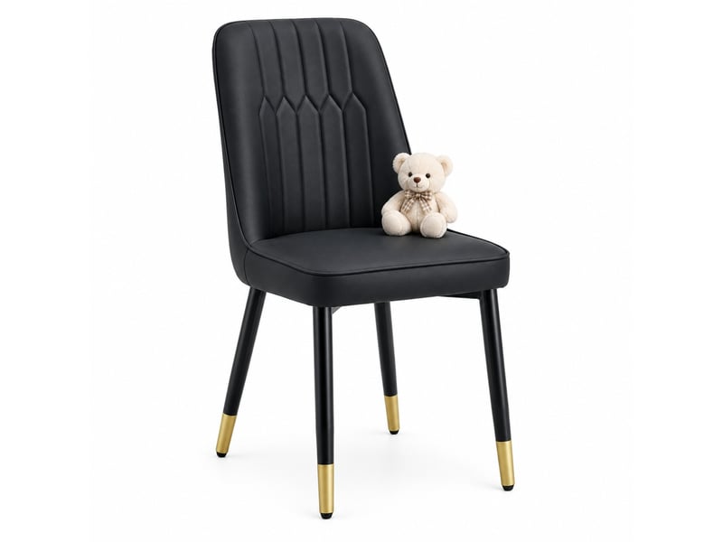  Lot de 2 chaises de salle à manger modernes 40x40x89 cm, confortable, chaise cuisine, assise rembourrée, noir, métal+pu  - Conforama A
